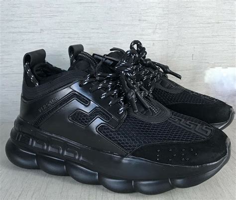 versace chain reaction sneakers all black|authentic Versace chain reaction sneakers.